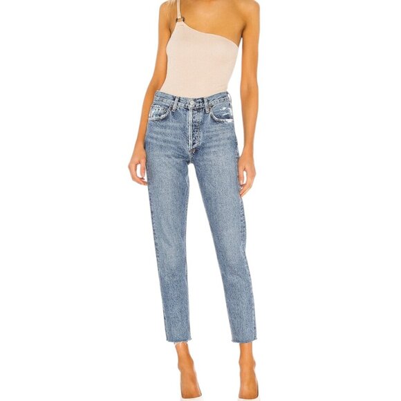 Agolde Jamie High Rise Classic Straight Leg Jeans Size 26 In Livestream Faded - Picture 5 of 16